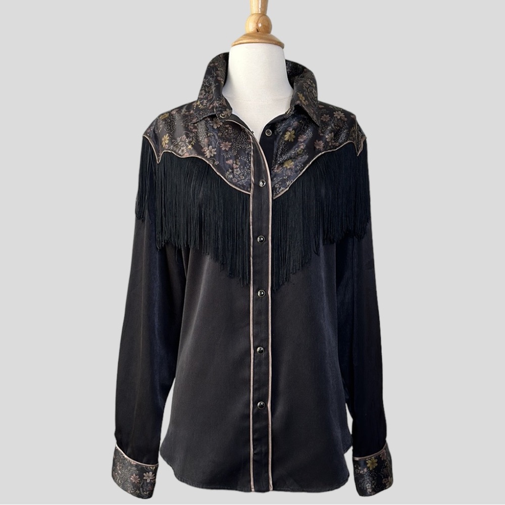 IDYLLWIND by Miranda Lambert Black Western Fringe Long Sleeve Shirt